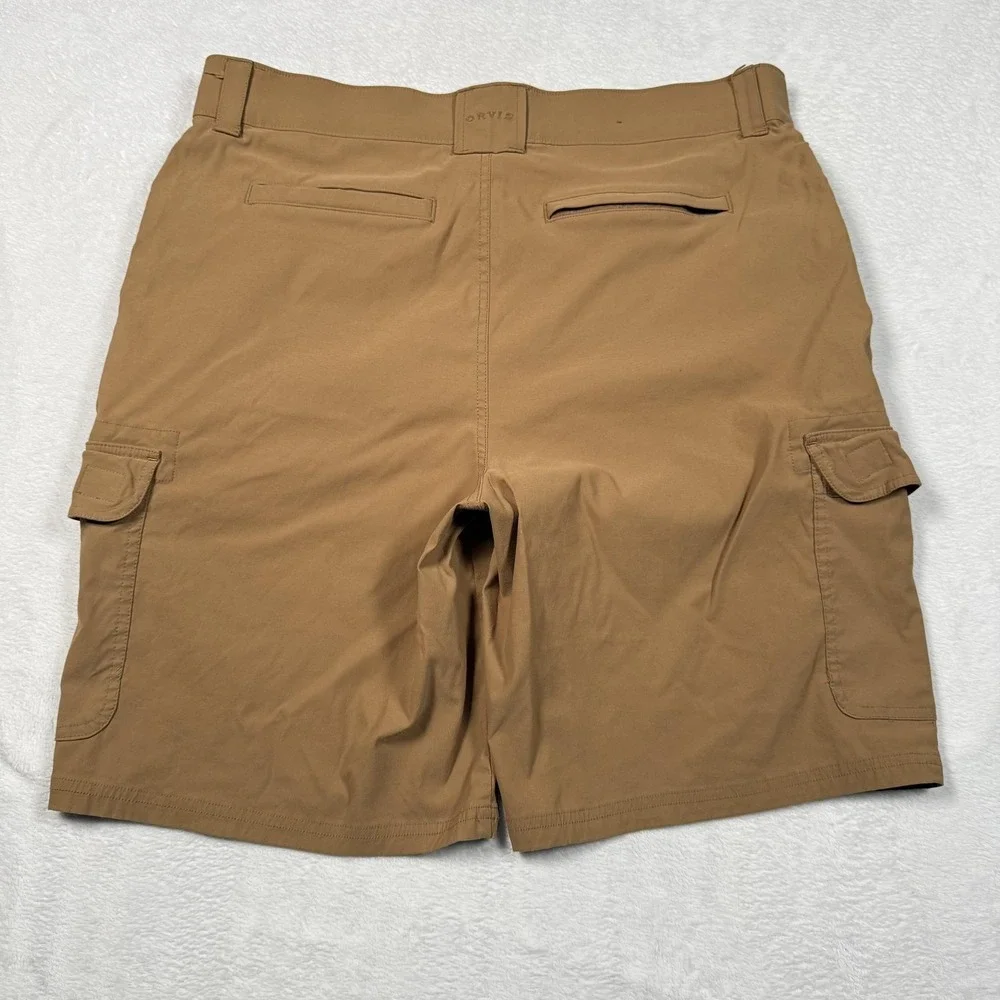 Orvis Cargo Shorts Mens 38‎ Beige Nylon Stretch Outdoor Hiking Casual Pockets